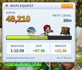 O overlay de stream do MapleQuest Tracker